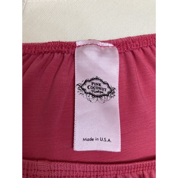 Womens Pink Coconut Boutique Dress 3/4 Raglan Sleeve Elastic Neckline Pink Sz M - Picture 8 of 9